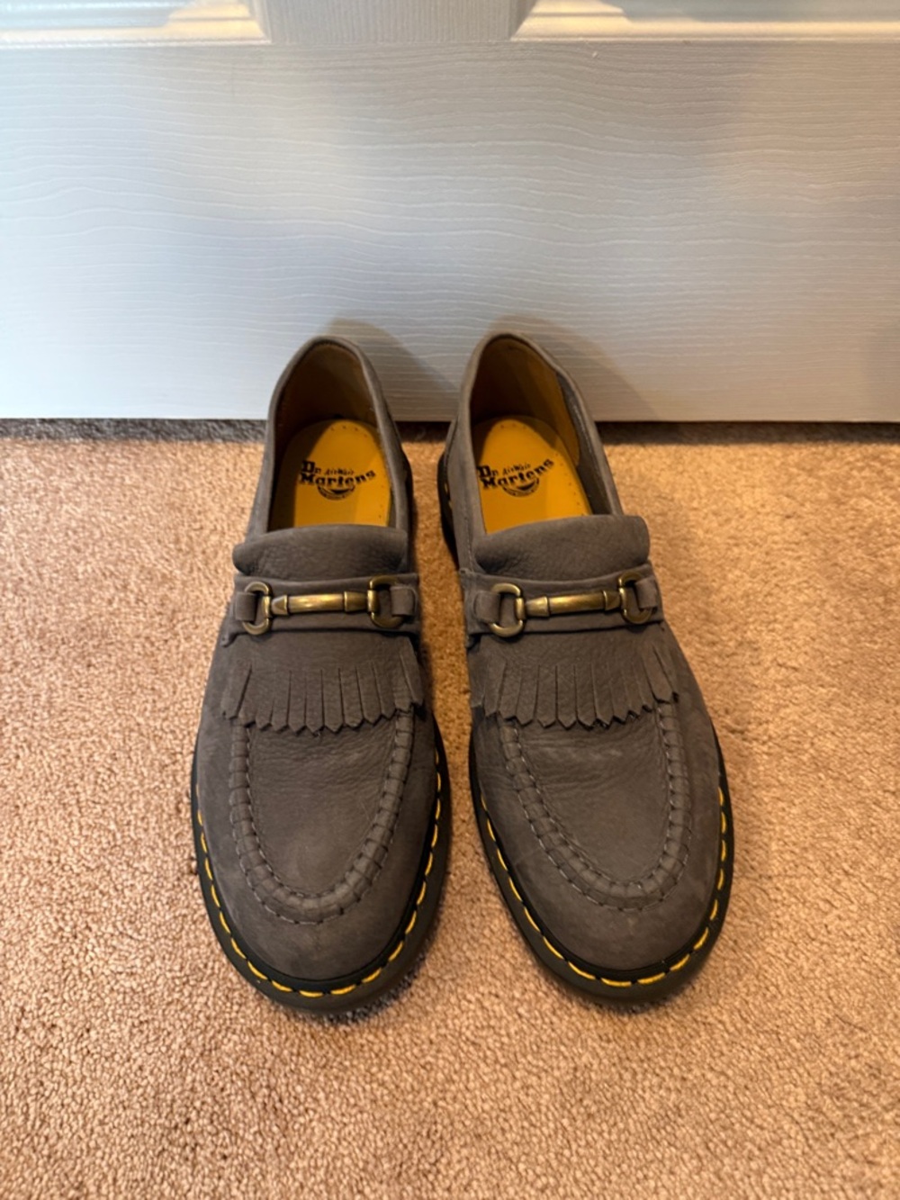 Dr. Martens Gray/Blue Suede Kiltie Horsebit Loafers